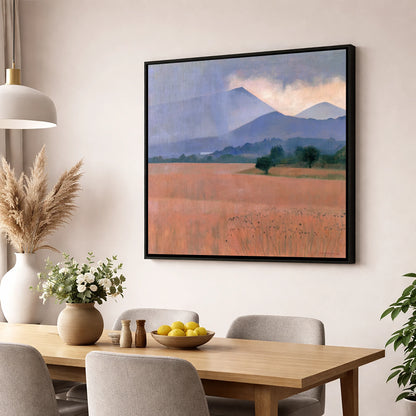 Distant Storm Over The Fells lake district sky wall art displayed in a dining room