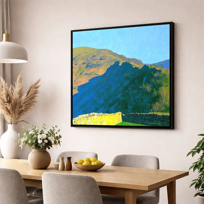 Grange Fell Ridge Bold Shadows lake district fell wall art displayed in a dining room