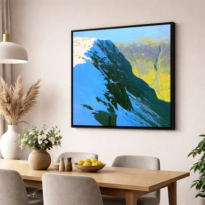 Birkhouse Moor Snowy Ridge lake district fell wall art displayed in a dining room
