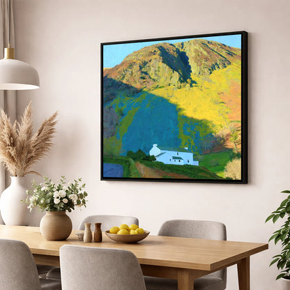 Striking Shadows on Barf Fell lake district fell wall art displayed in a dining room