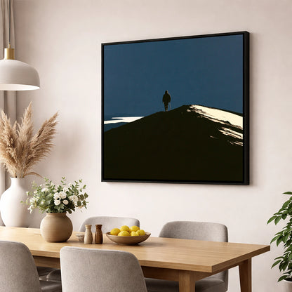 Twilight Silhouette on Skiddaw Ridge lake district fell wall art displayed in a dining room