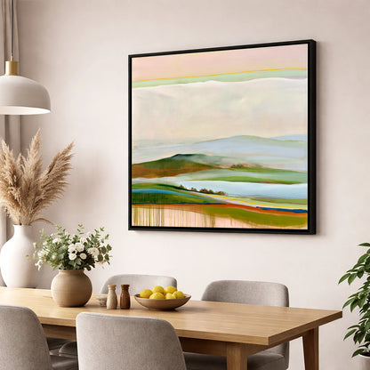 Layered Rolling Fells Under Cloud lake district fell wall art displayed in a dining room