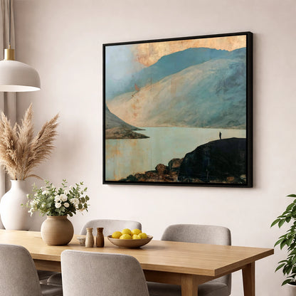 Great Gable in Golden Light lake district fell wall art displayed in a dining room