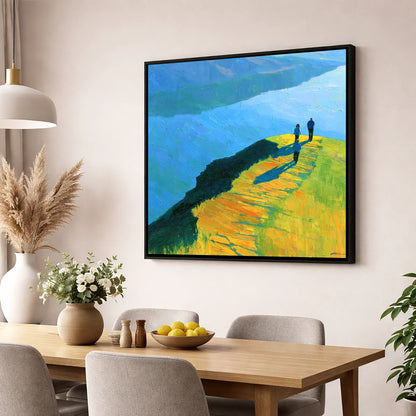 Radiant Ridge Walk Overlooking Blue Lake lake district fell wall art displayed in a dining room