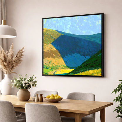 Carrock Fell Ridge in Sunlight lake district fell wall art displayed in a dining room