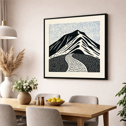 Blencathra Beneath a Rhythmic Sky lake district fell wall art displayed in a dining room