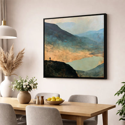 Westmorland Cairn Silhouette Over Wasdale lake district fell wall art displayed in a dining room