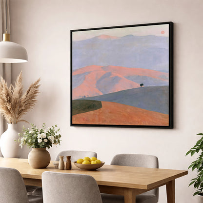 Pastel Fells in Evening Light lake district sky wall art displayed in a dining room