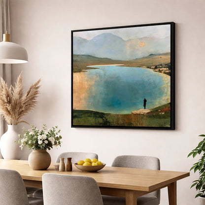 Golden Sun Over Innominate Tarn lake district fell wall art displayed in a dining room
