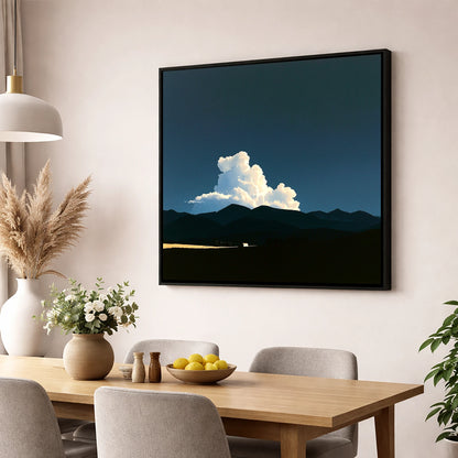Storm Clouds Over Dark Fells lake district sky wall art displayed in a dining room