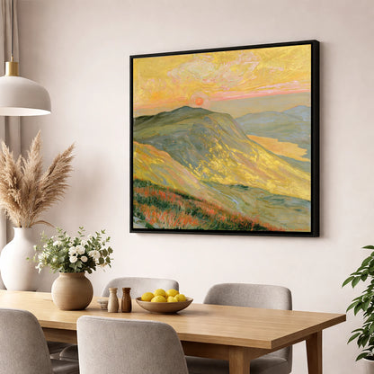 Golden Sunset From the Summit lake district fell wall art displayed in a dining room