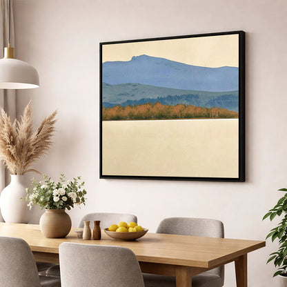 Windermere Autumn Woodland and Slate Fells lake district lake wall art displayed in a dining room