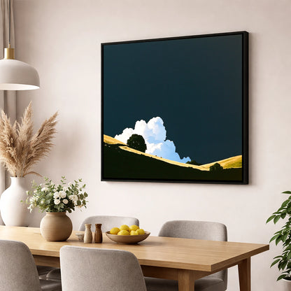 Rolling Fells Under Dark Sky lake district fell wall art displayed in a dining room
