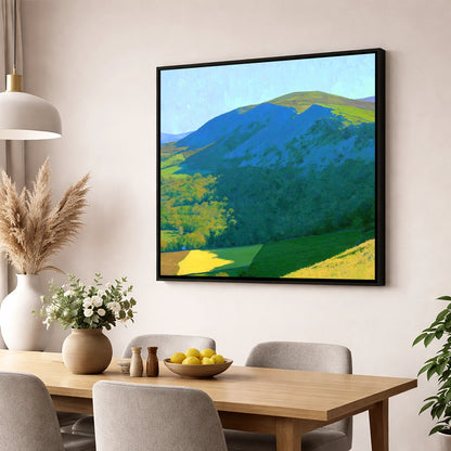 Sale Fell in Bold Light lake district fell wall art displayed in a dining room