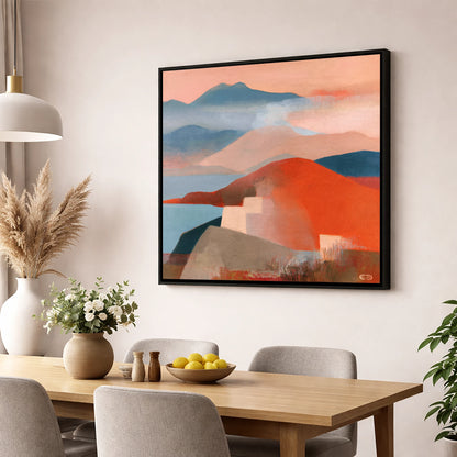 Bold Fells from the Summit lake district fell wall art displayed in a dining room