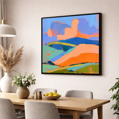 Rolling Fells in Vivid Colour lake district fell wall art displayed in a dining room