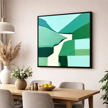 Abstract Sour Milk Gill Waterfall lake district waterfall wall art displayed in a dining room