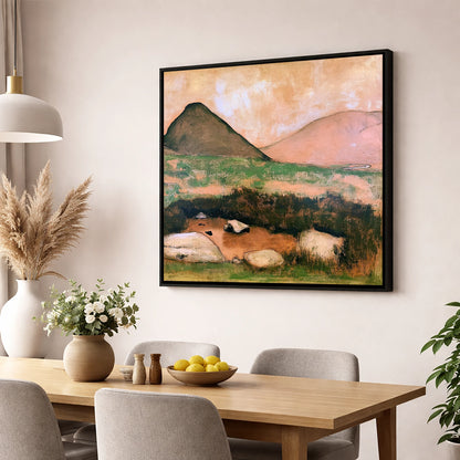 Haystacks Tarn in Warm Light lake district fell wall art displayed in a dining room