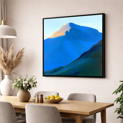 Great Gable in Bold Blue lake district fell wall art displayed in a dining room