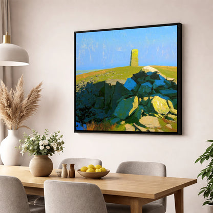 Sunlit Pillar on Lank Rigg lake district fell wall art displayed in a dining room
