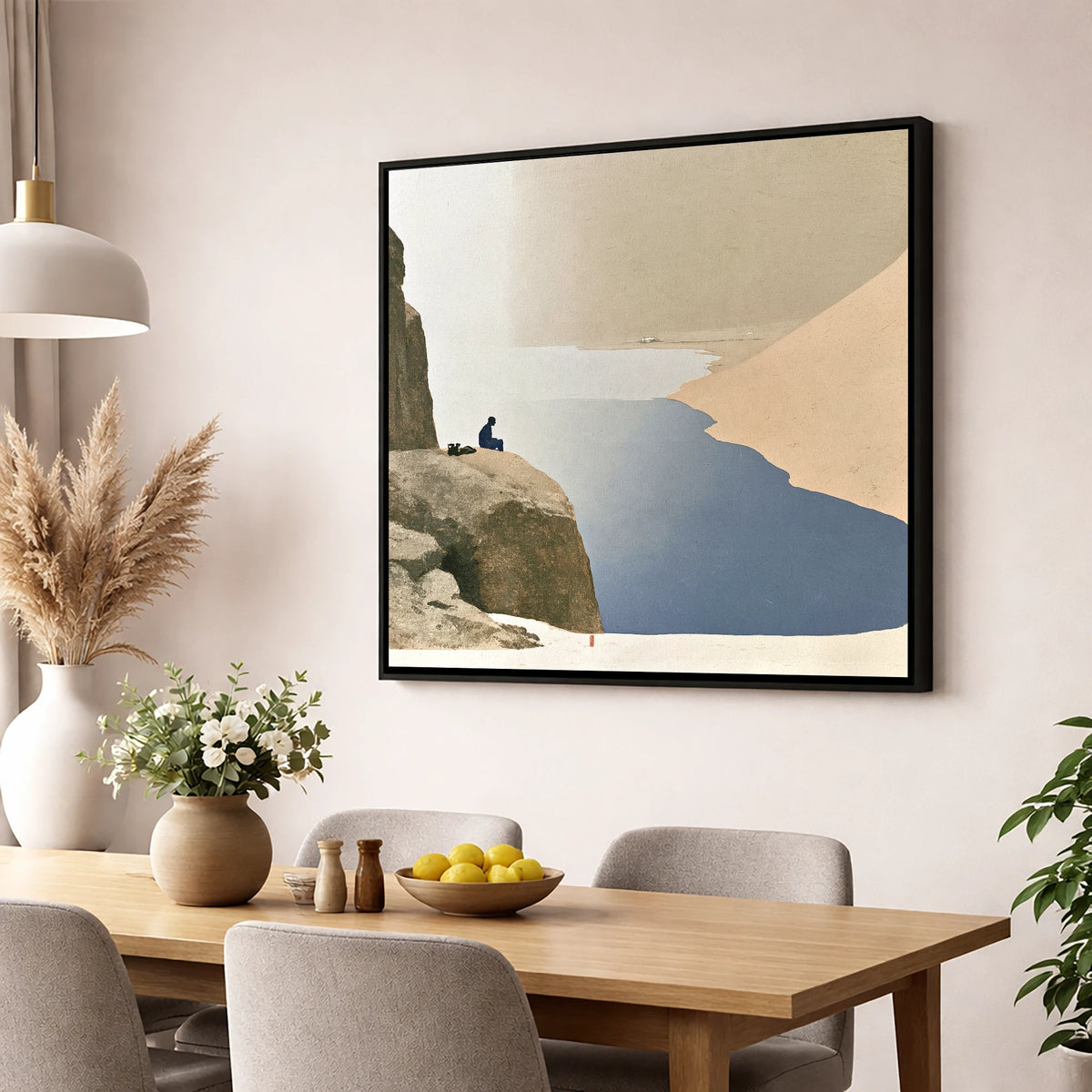 Seated Walker at Innominate Tarn lake district fell wall art displayed in a dining room