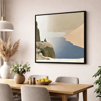 Seated Walker at Innominate Tarn lake district fell wall art displayed in a dining room