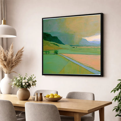 Golden Storm Clouds Over The Fells lake district sky wall art displayed in a dining room