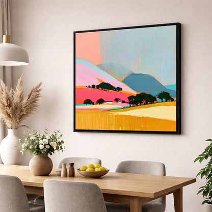 Vibrant Fells Under Storm Clouds lake district sky wall art displayed in a dining room