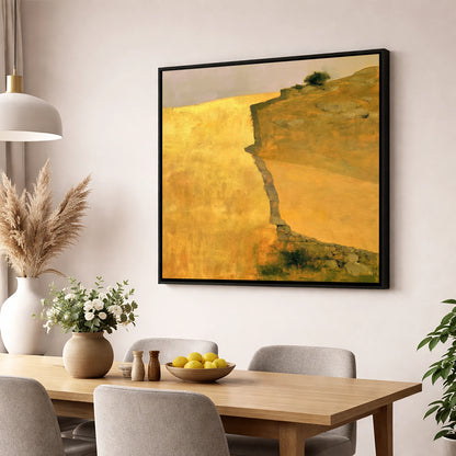 Golden Valley Drystone Wall lake district valley wall art displayed in a dining room