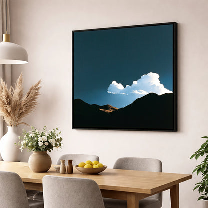Storm Cloud Over Silhouetted Fells lake district sky wall art displayed in a dining room