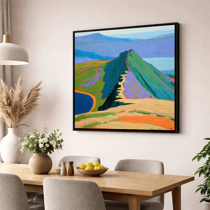 Bold Striding Edge Helvellyn Ridge lake district walking wall art displayed in a dining room