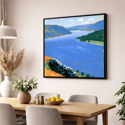 Vibrant Ullswater From Gowbarrow Fell lake district lake wall art displayed in a dining room