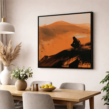 Blencathra Walker in Amber Light lake district fell wall art displayed in a dining room