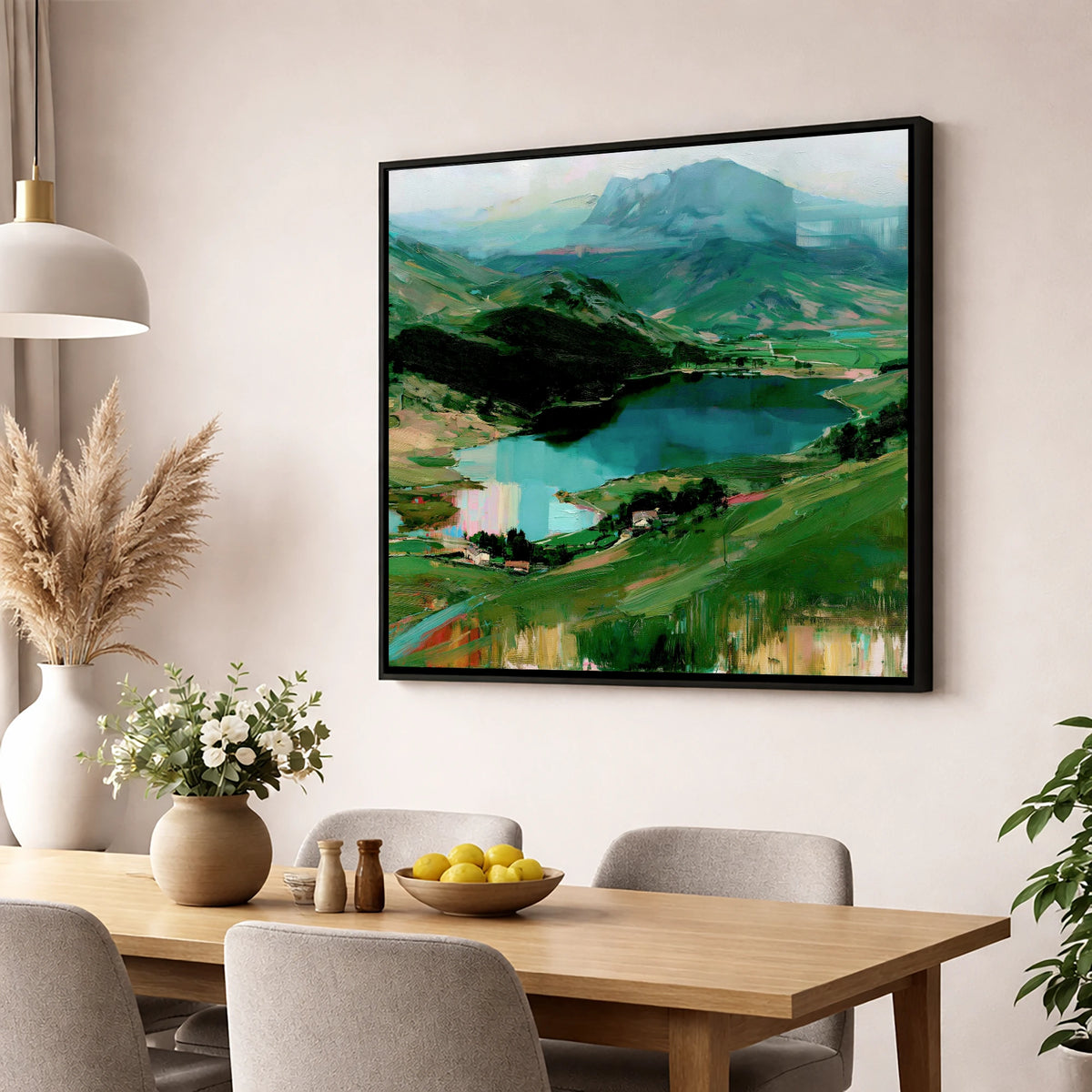 Mountain Inversion Over The Lake lake district lake wall art displayed in a dining room