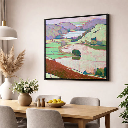 Vivid Grasmere Above Red Bracken lake district lake wall art displayed in a dining room