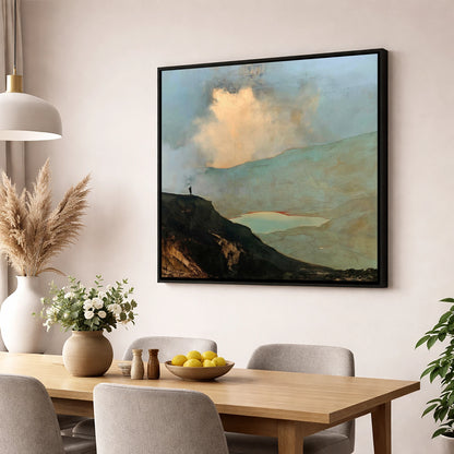 Golden Cloud Break Above Helvellyn lake district fell wall art displayed in a dining room