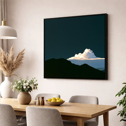 Dramatic Storm Cloud Over Fells lake district sky wall art displayed in a dining room