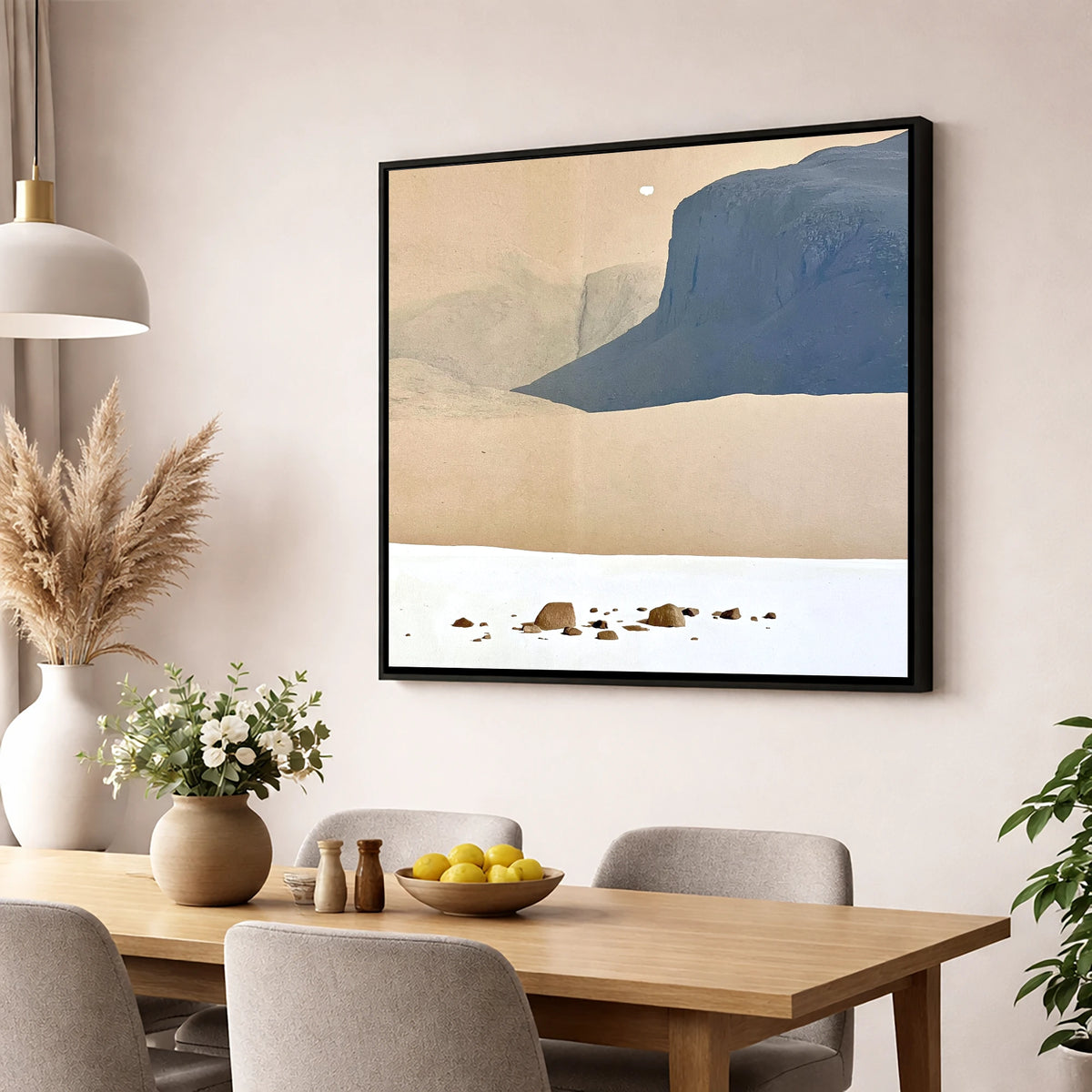 Scafell Pike Above White Plateau lake district fell wall art displayed in a dining room