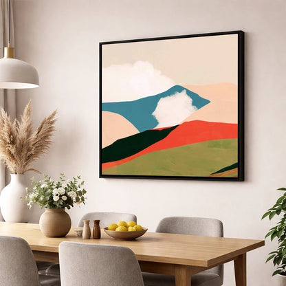 Bold Rolling Fells Under Cloud lake district fell wall art displayed in a dining room