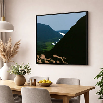 Steep Valley from Great Gable lake district fell wall art displayed in a dining room