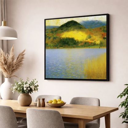 Grasmere Beneath Glowing Fells lake district lake wall art displayed in a dining room