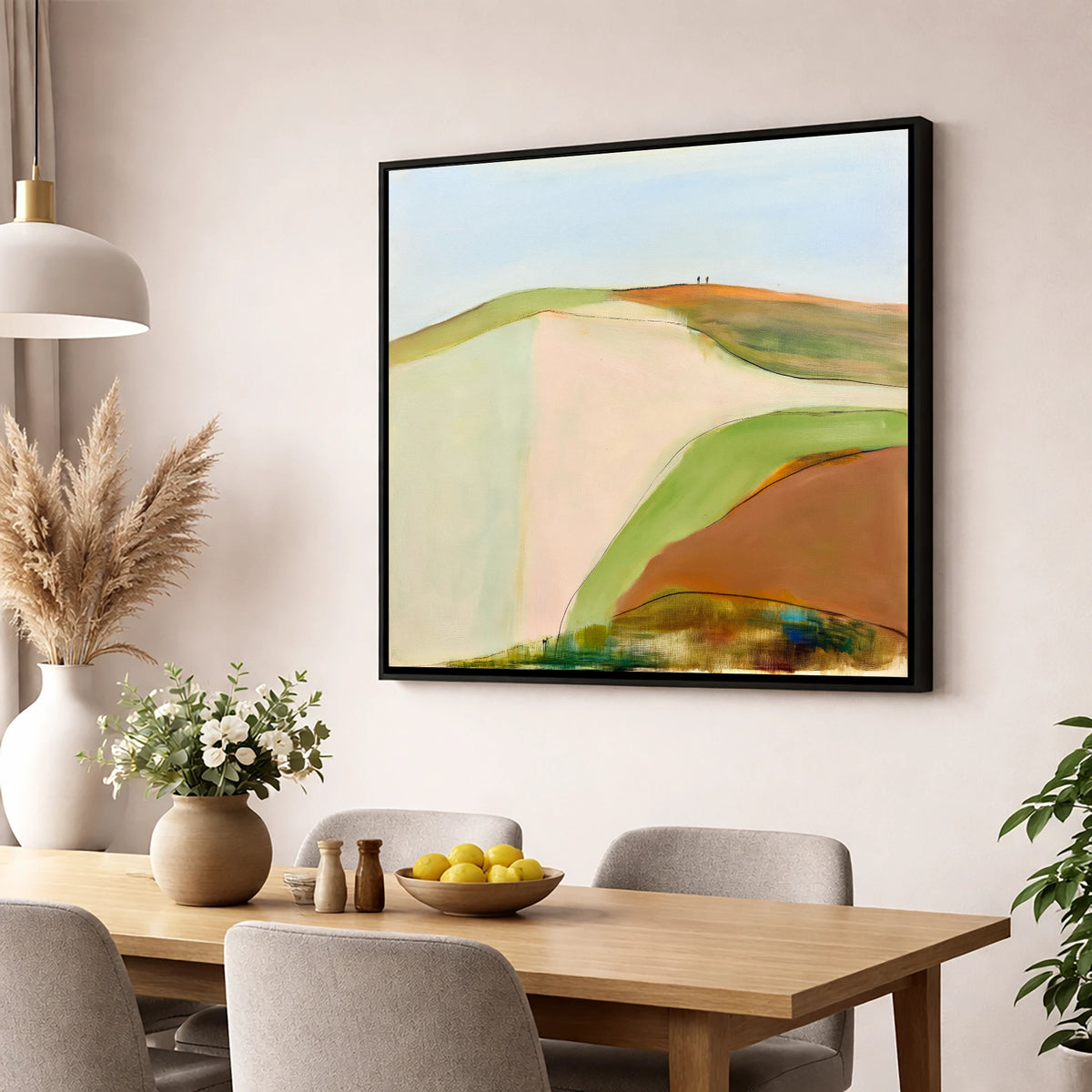 Contemporary Fell Top Walk lake district fell wall art displayed in a dining room