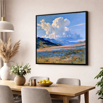 Towering Cloud Over Rolling Fells lake district fell wall art displayed in a dining room