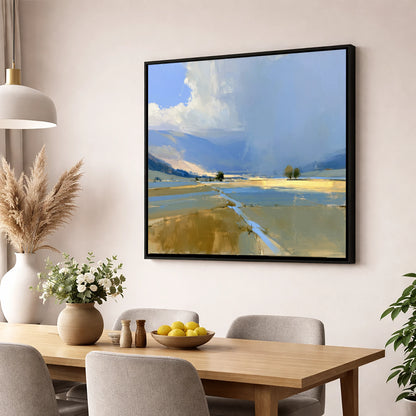 Storm Clouds Over Valley Fells lake district sky wall art displayed in a dining room