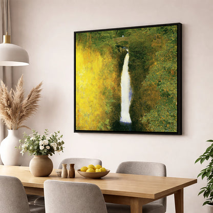 Aira Force Waterfall Sunlit Gorge lake district waterfall wall art displayed in a dining room