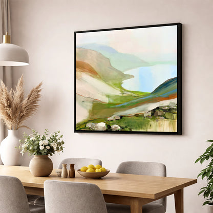 Azure Lake from the Summit lake district fell wall art displayed in a dining room