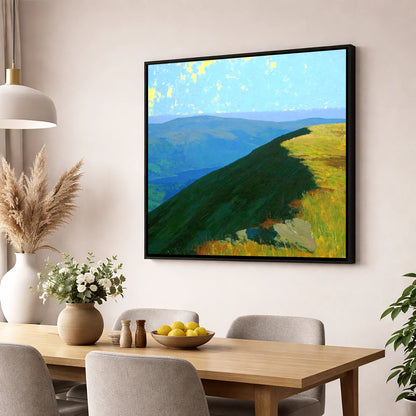 Sunlit Ridge on Sour Howes lake district fell wall art displayed in a dining room