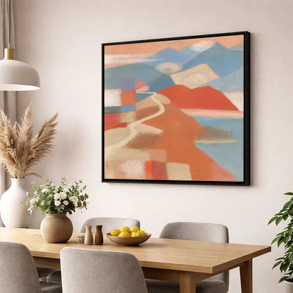 Terracotta Ridge on Cat Bells lake district fell wall art displayed in a dining room