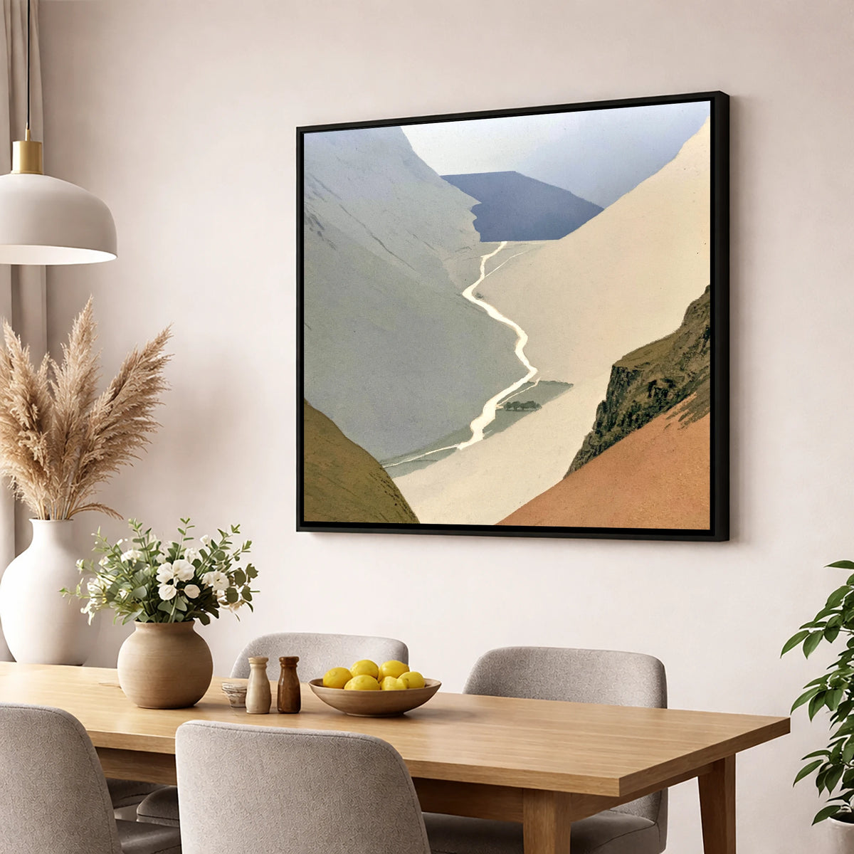 Wasdale Valley From Great Gable lake district fell wall art displayed in a dining room
