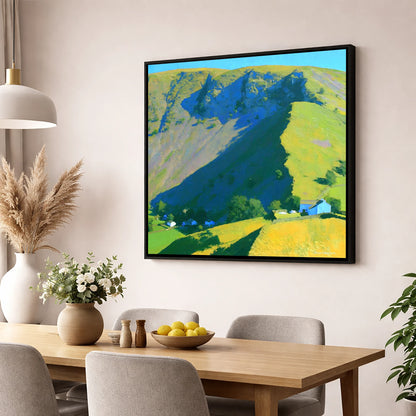 Vibrant Shadows on Bonscale Pike lake district fell wall art displayed in a dining room
